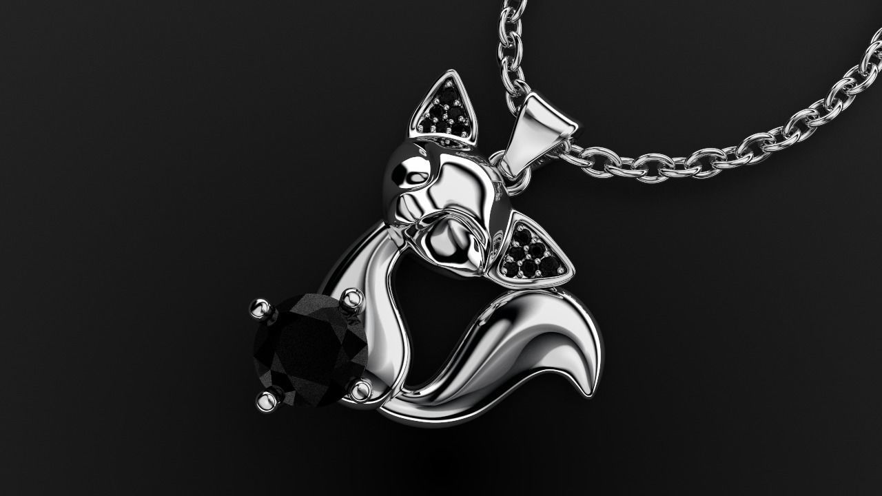fox pendant 3D print model_1