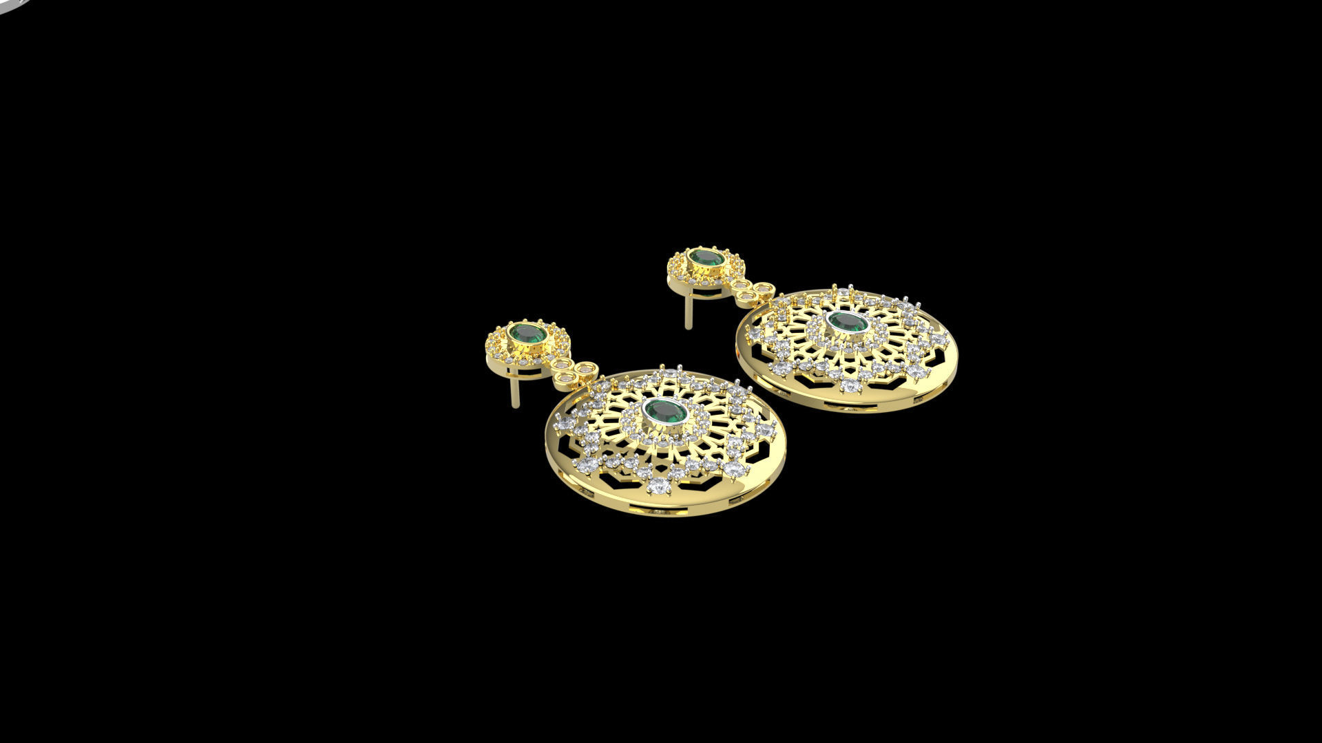 MAROC koftan necklace and earring set 3D model_3