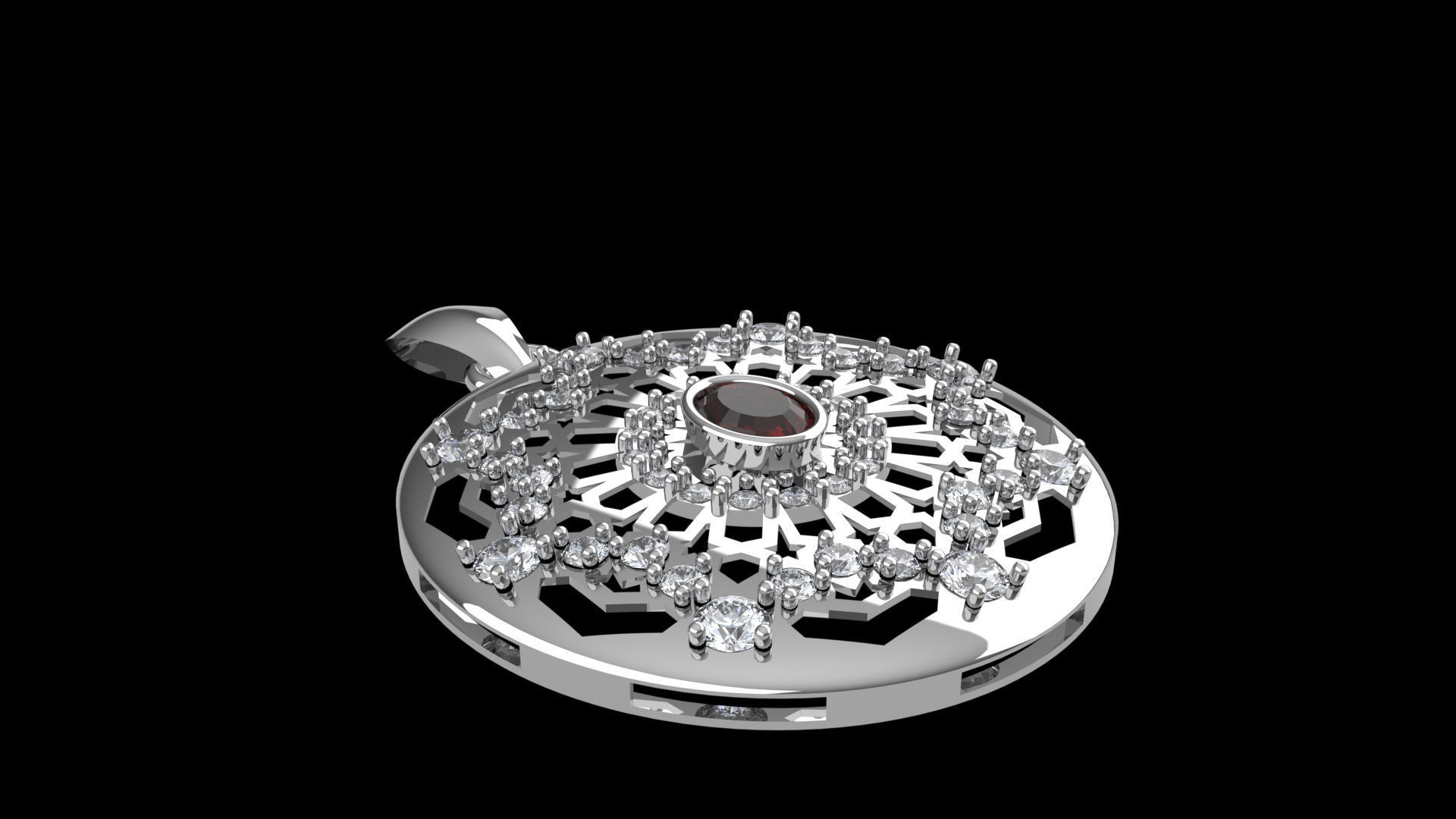 MAROC koftan necklace and earring set 3D model_1