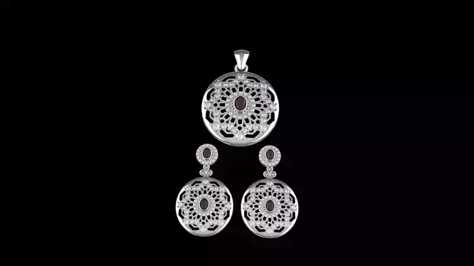 MAROC koftan necklace and earring set