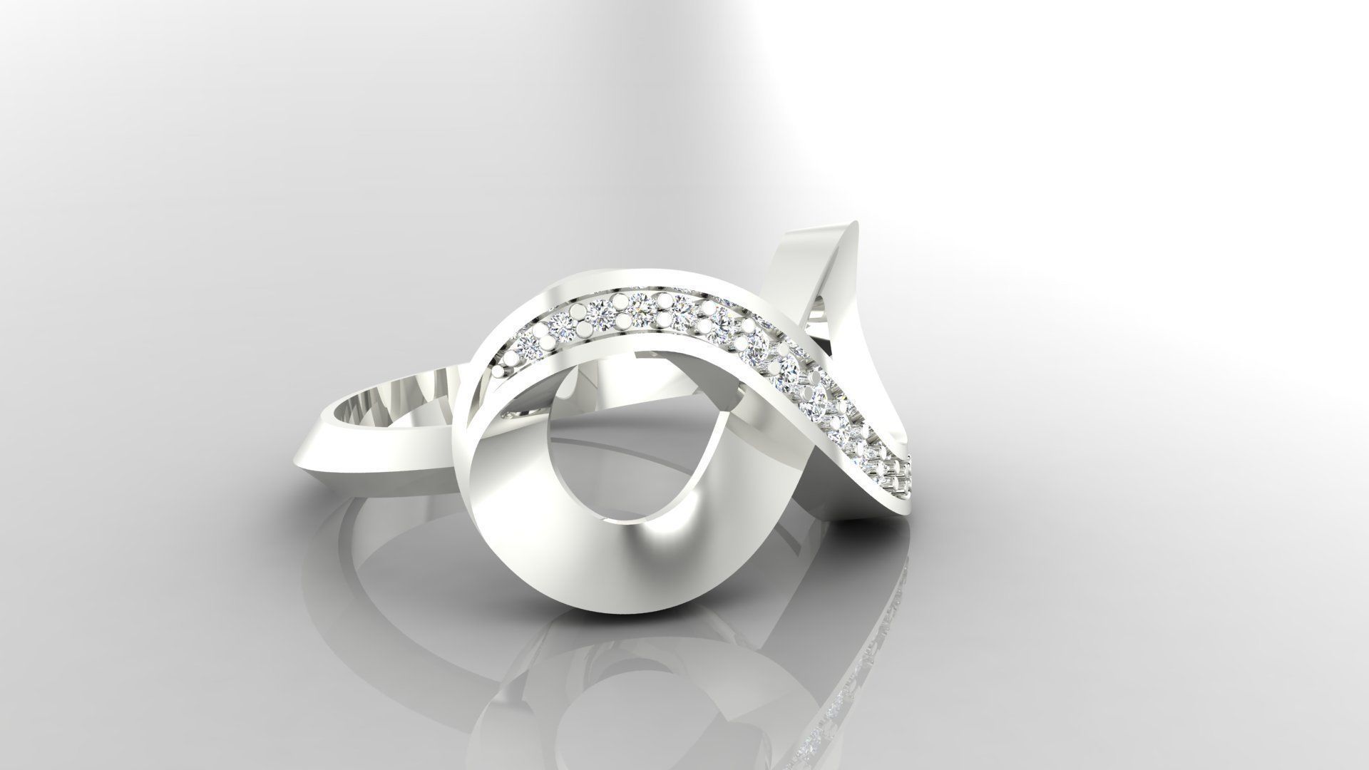 Ring M45 The luxury female ring with gems wedding 3D print model_19