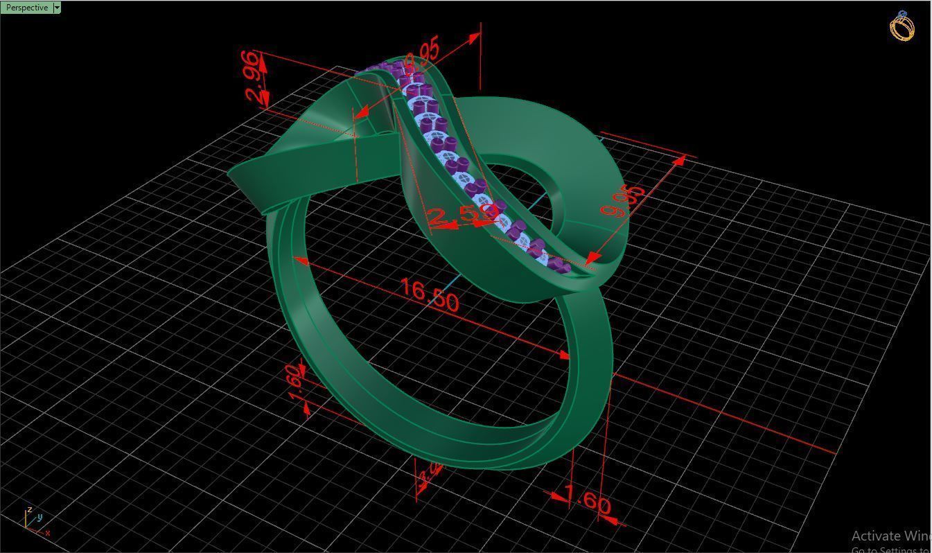 Ring M45 The luxury female ring with gems wedding 3D print model_29