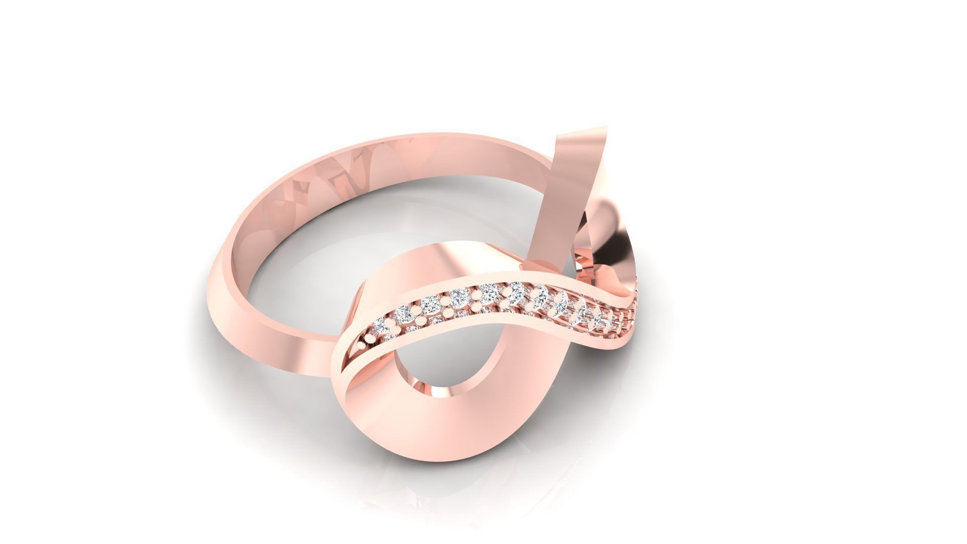 Ring M45 The luxury female ring with gems wedding 3D print model_11