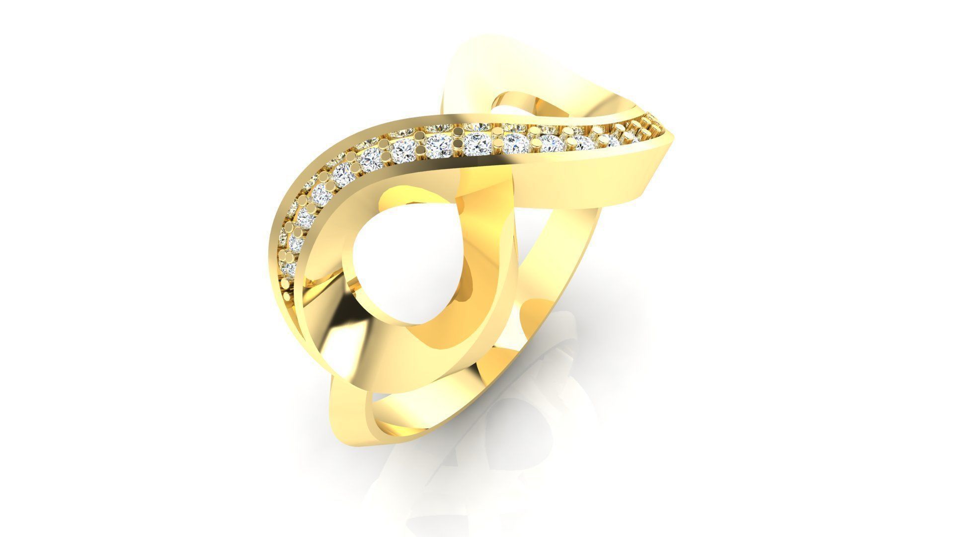 Ring M45 The luxury female ring with gems wedding 3D print model_6