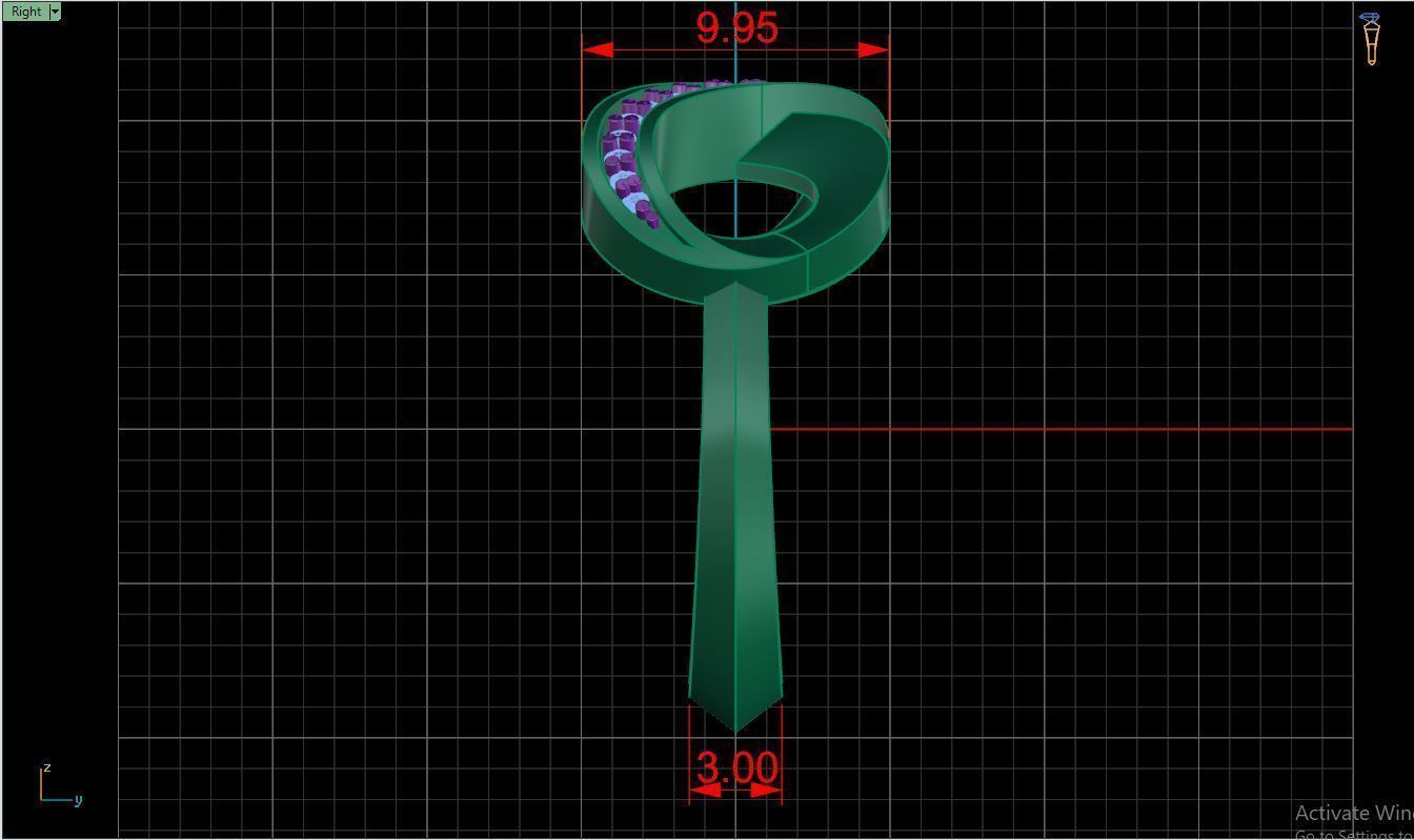 Ring M45 The luxury female ring with gems wedding 3D print model_28