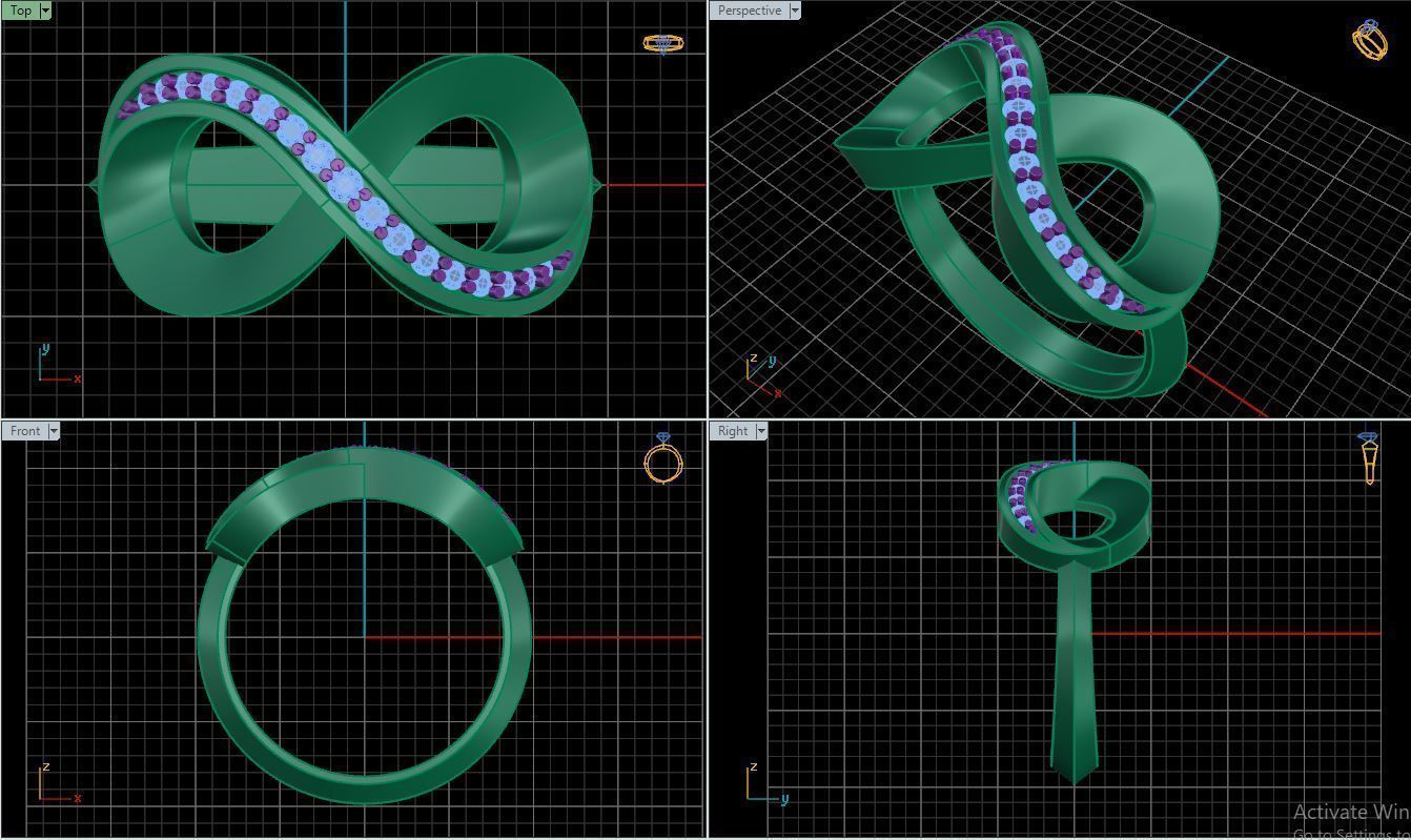Ring M45 The luxury female ring with gems wedding 3D print model_30
