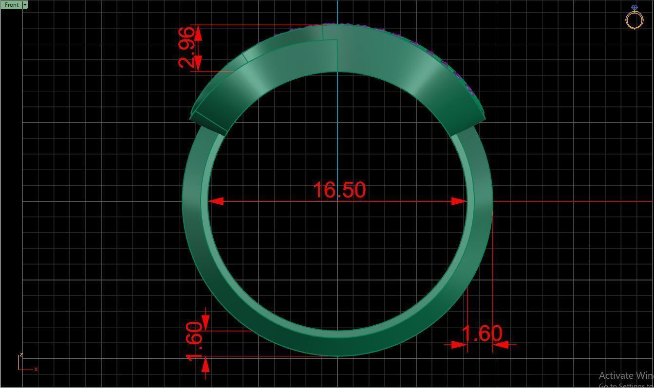 Ring M45 The luxury female ring with gems wedding 3D print model_26