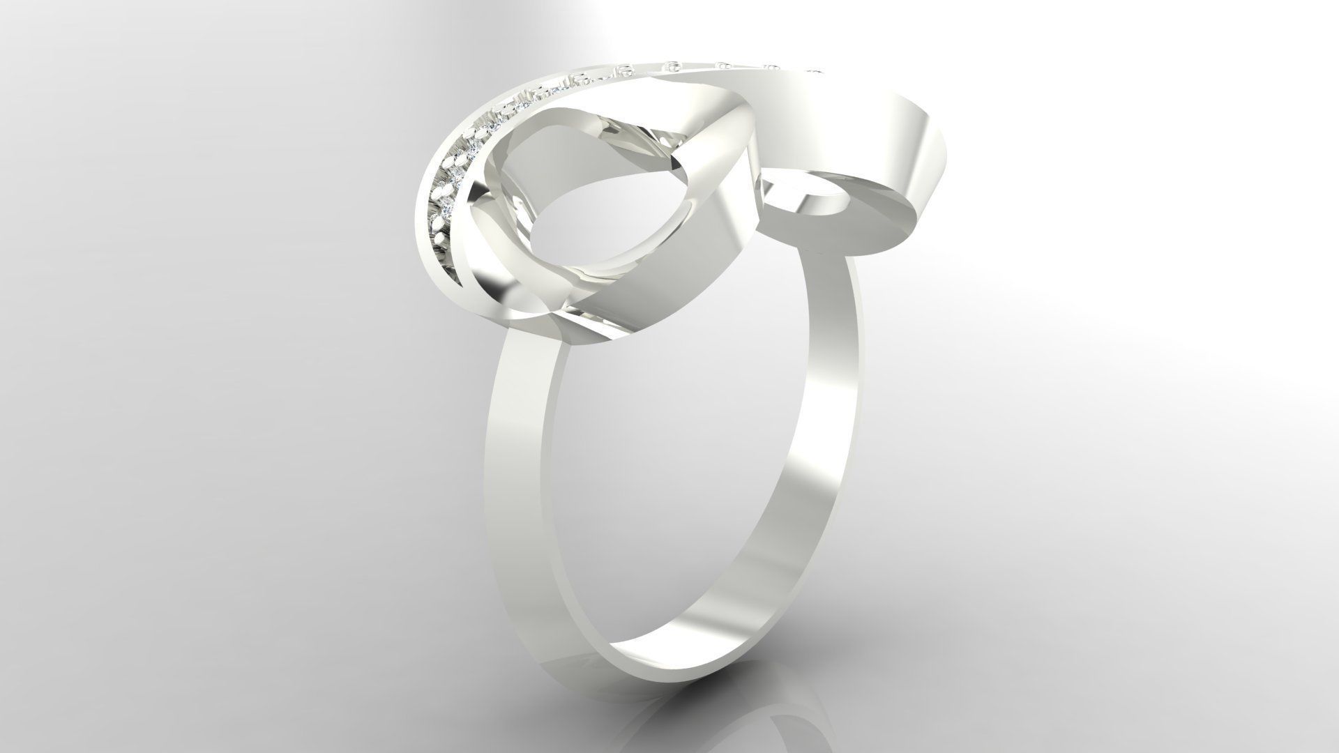 Ring M45 The luxury female ring with gems wedding 3D print model_23