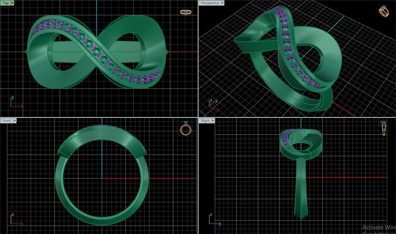 Ring M45 The luxury female ring with gems wedding 3D print model_31