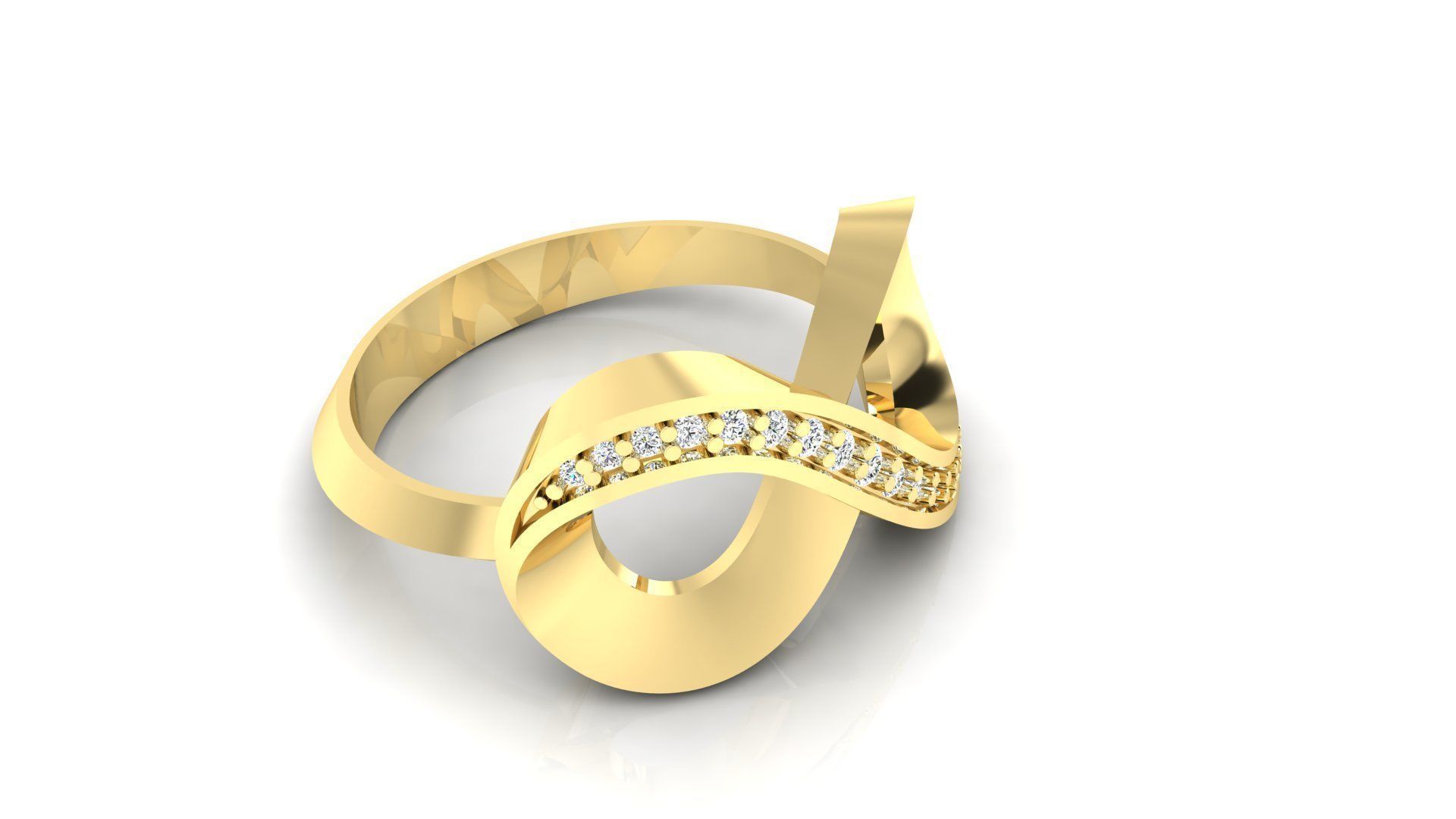 Ring M45 The luxury female ring with gems wedding 3D print model_2