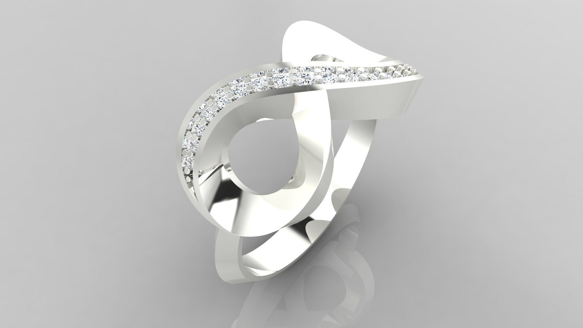 Ring M45 The luxury female ring with gems wedding 3D print model_22