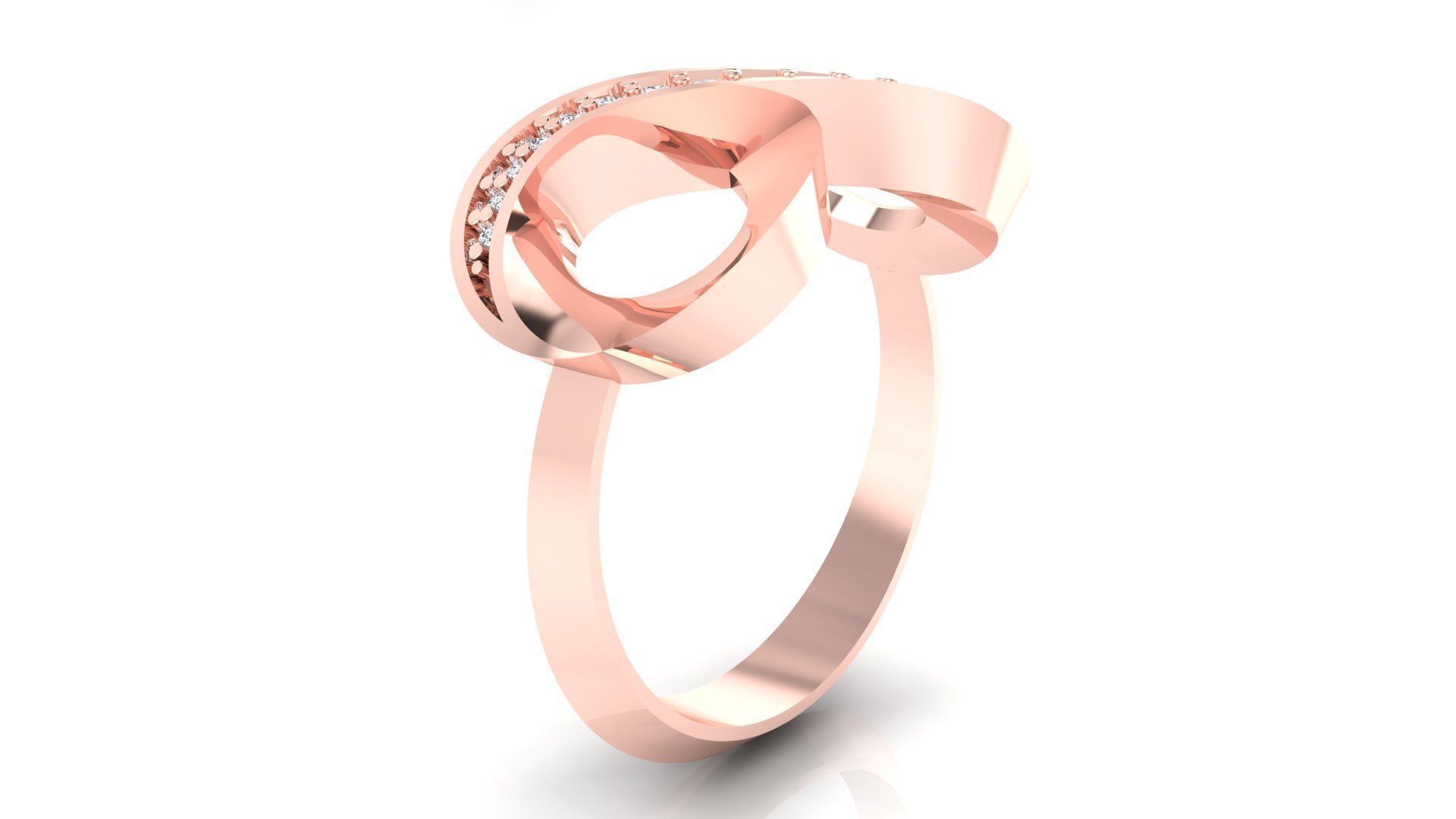 Ring M45 The luxury female ring with gems wedding 3D print model_12