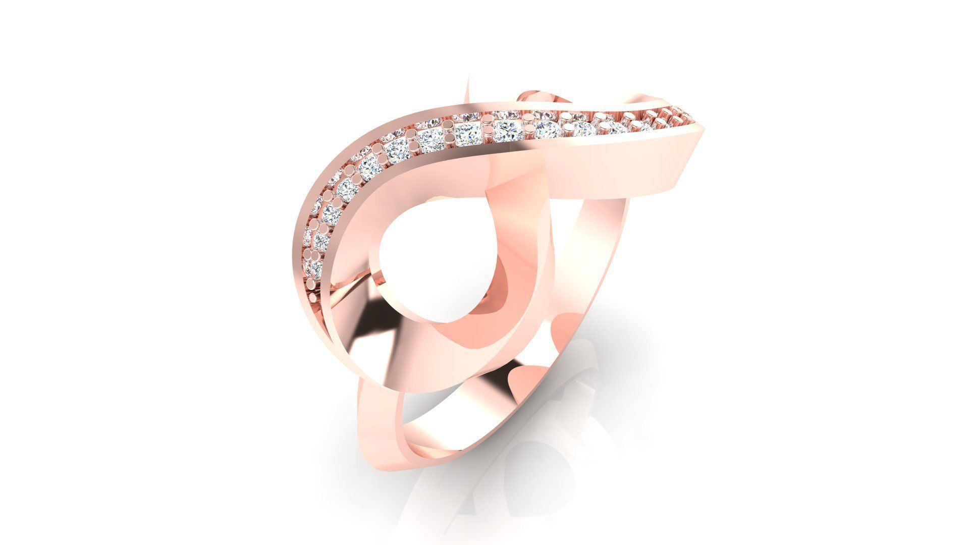 Ring M45 The luxury female ring with gems wedding 3D print model_14