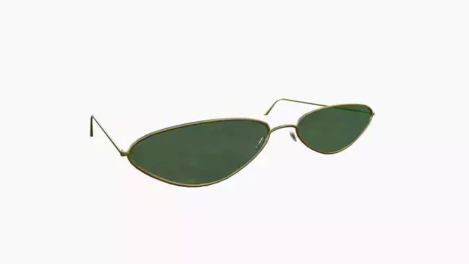 Sunglass G03 Golden Green - Character Design Fashion Low-poly 3D model