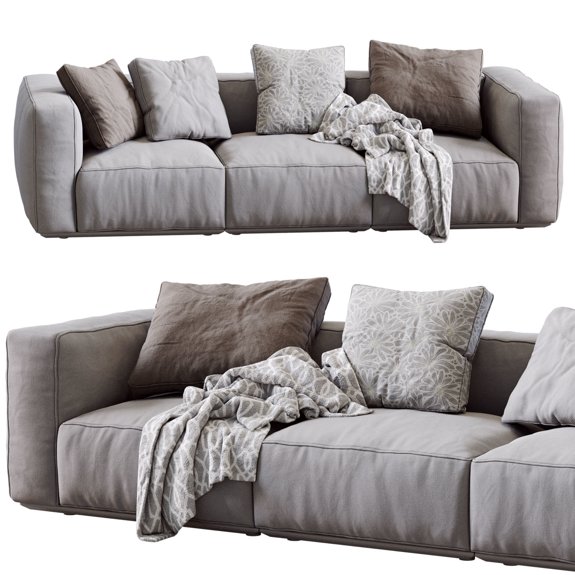 Arflex 1 sofa with pillows 3D model_1