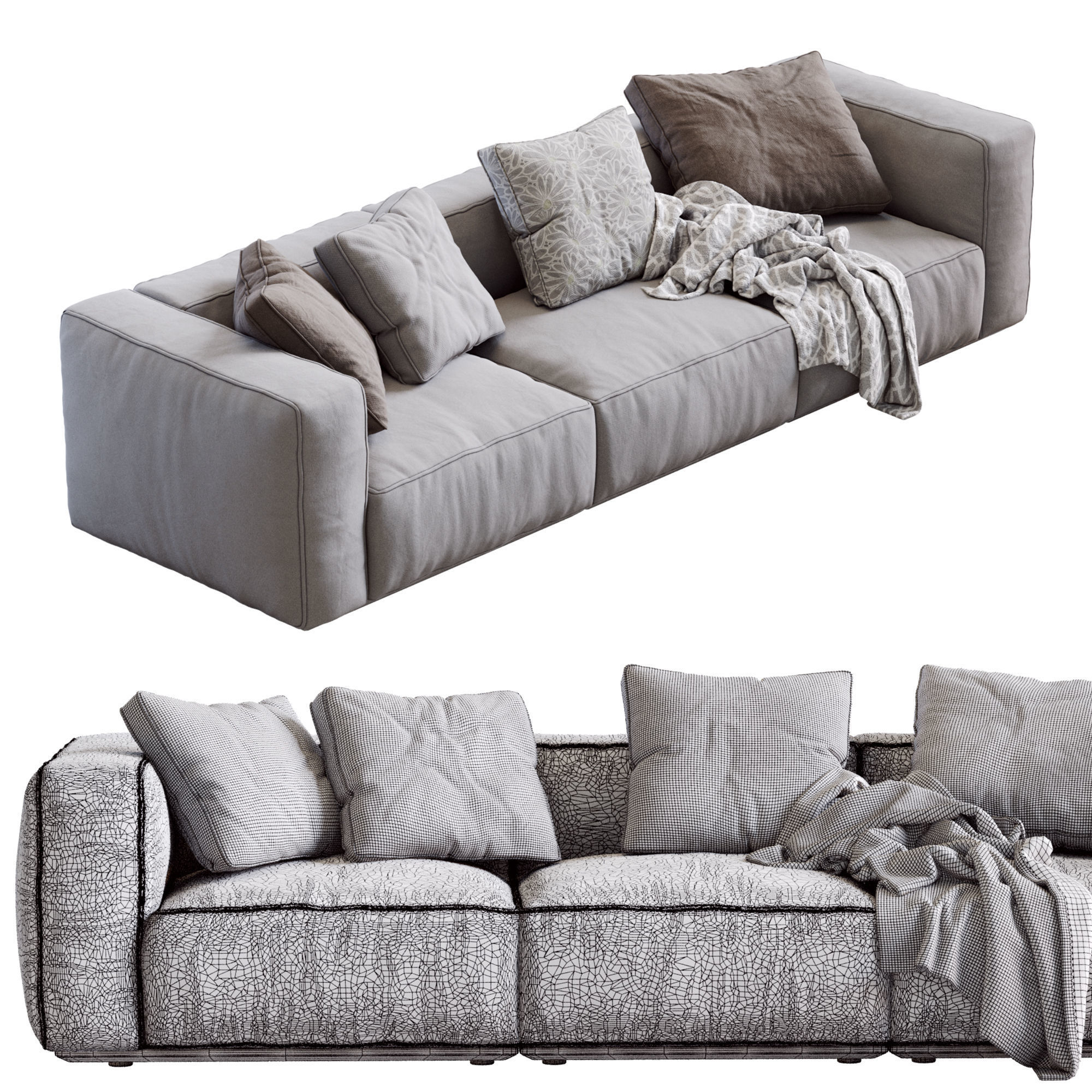 Arflex 1 sofa with pillows 3D model_19