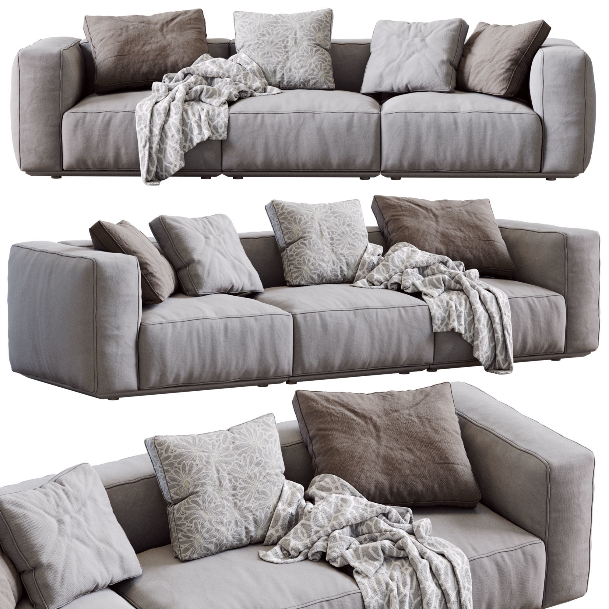 Arflex 1 sofa with pillows 3D model_16