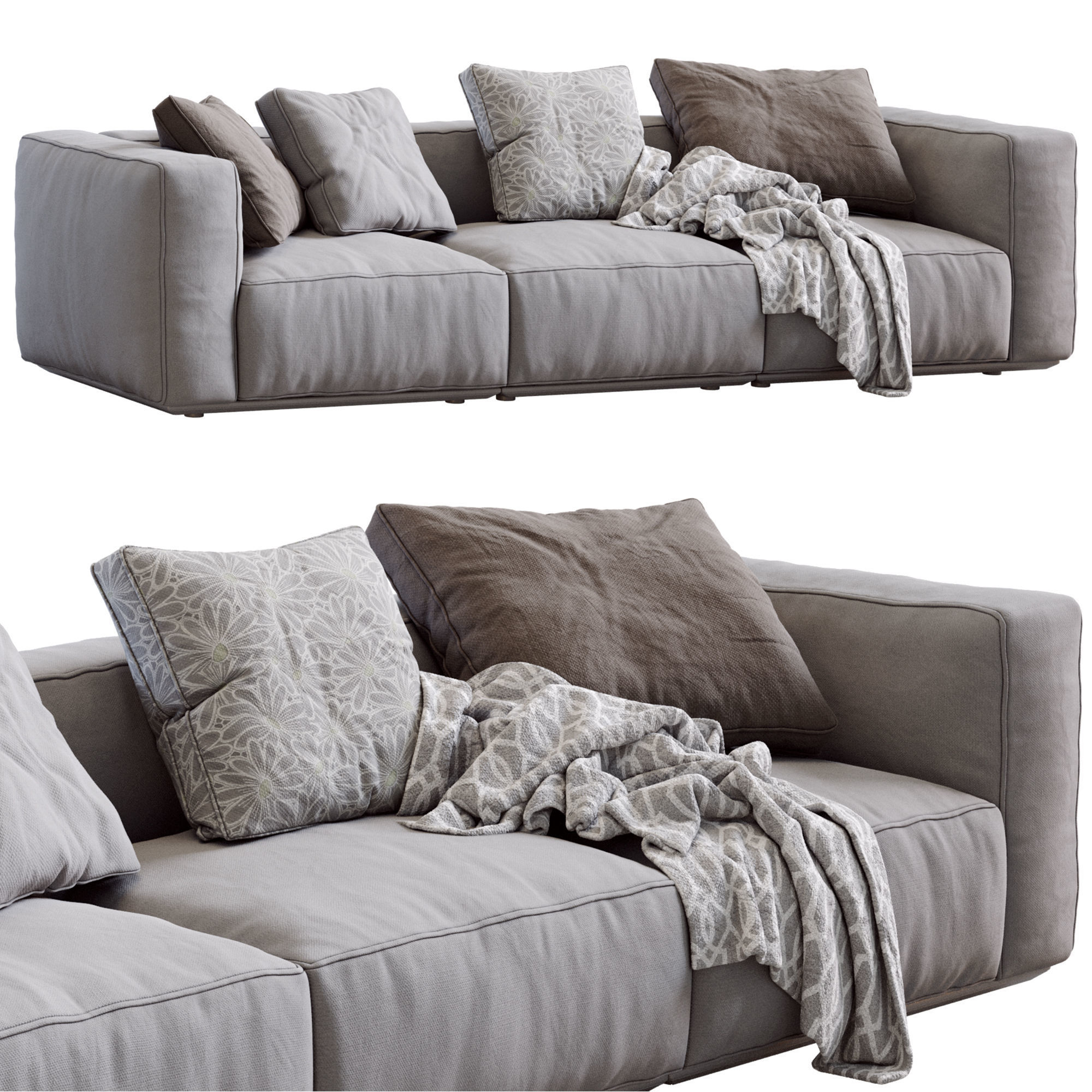 Arflex 1 sofa with pillows 3D model_11