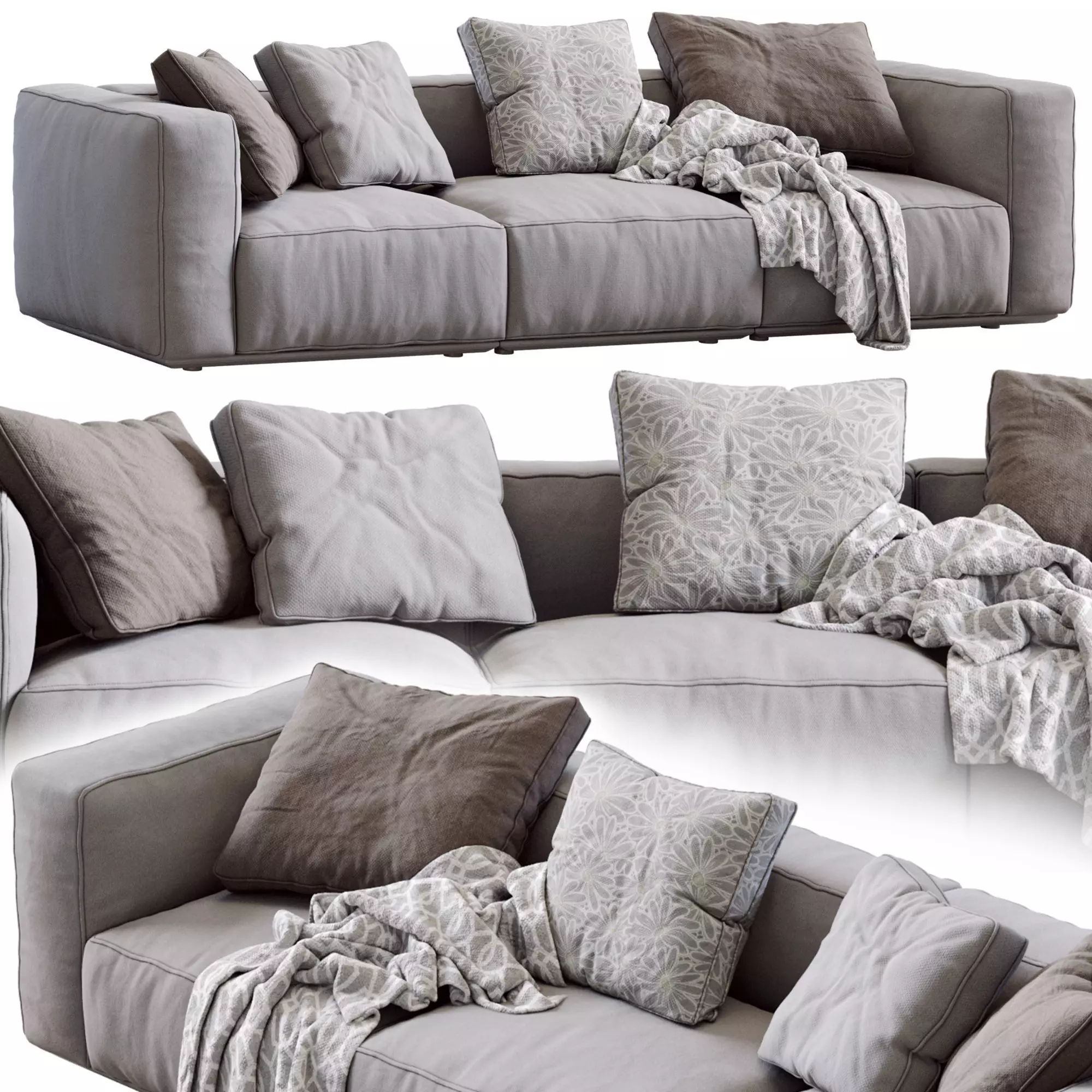 Arflex 1 sofa with pillows 3D model_0