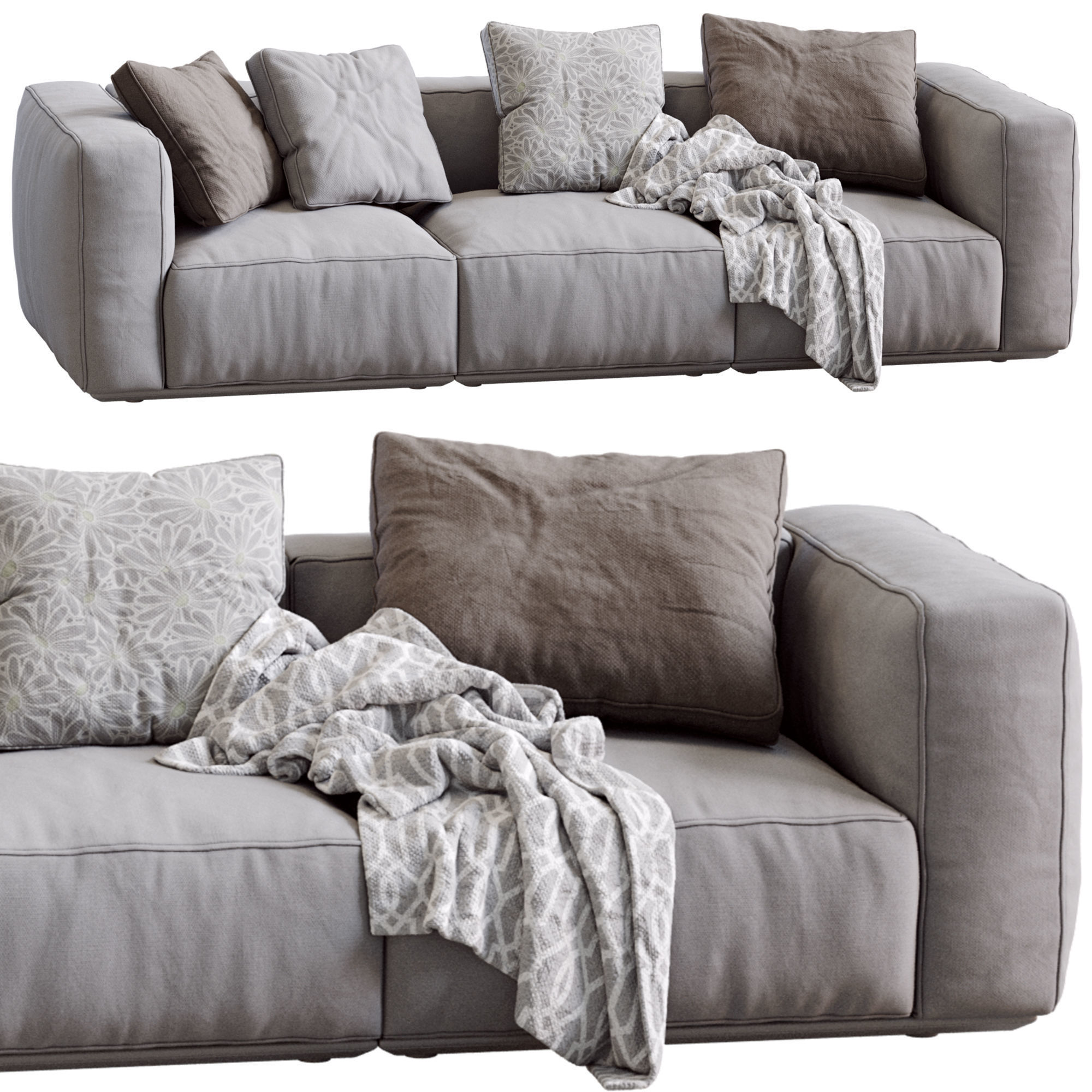 Arflex 1 sofa with pillows 3D model_14
