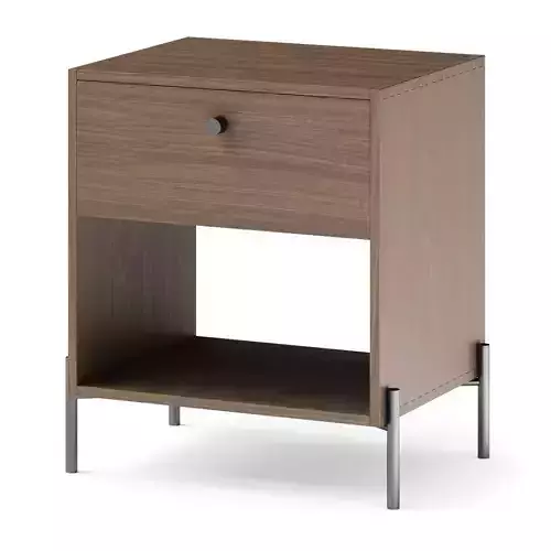West Elm Iron and Wood Nightstand Bedside Table