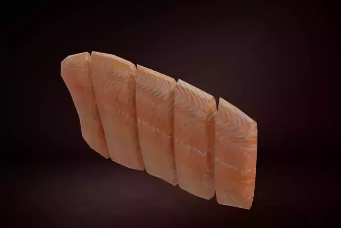 Salmon piece Low-poly 3D model
