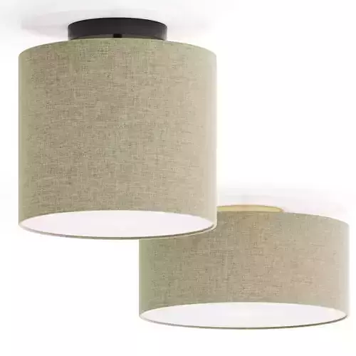 West Elm Fabric Shade Drum Flush mount Ceiling Lamp
