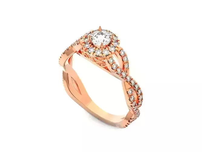 Classic Engagement ring Halo Round Brilliant Cut