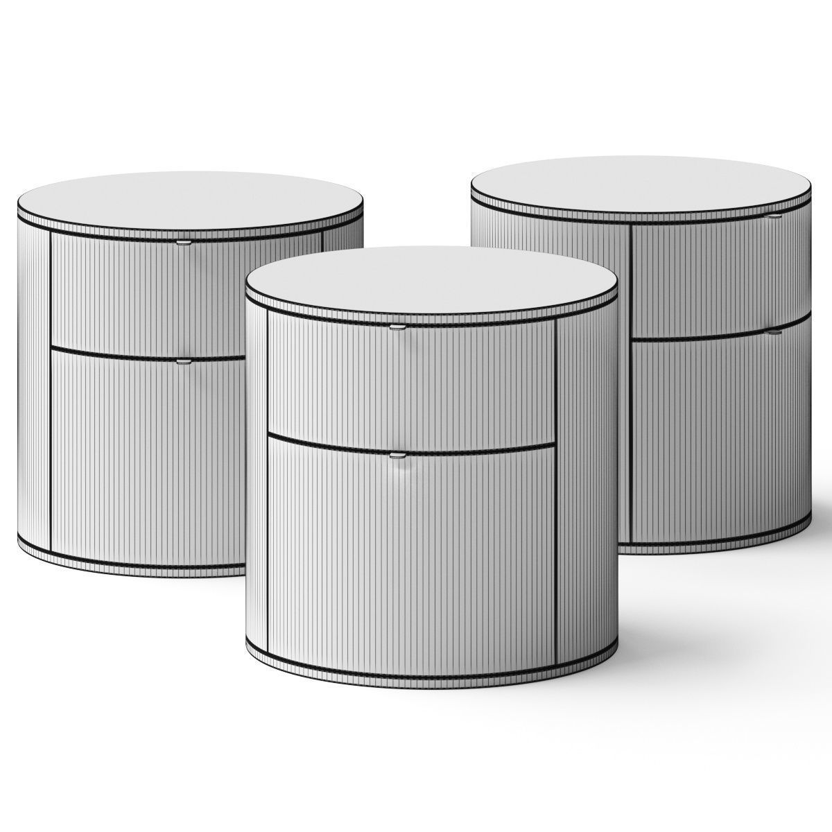 Lulu and Georgia Kono 2 Drawer Nightstand Bedside Table 3D model_1