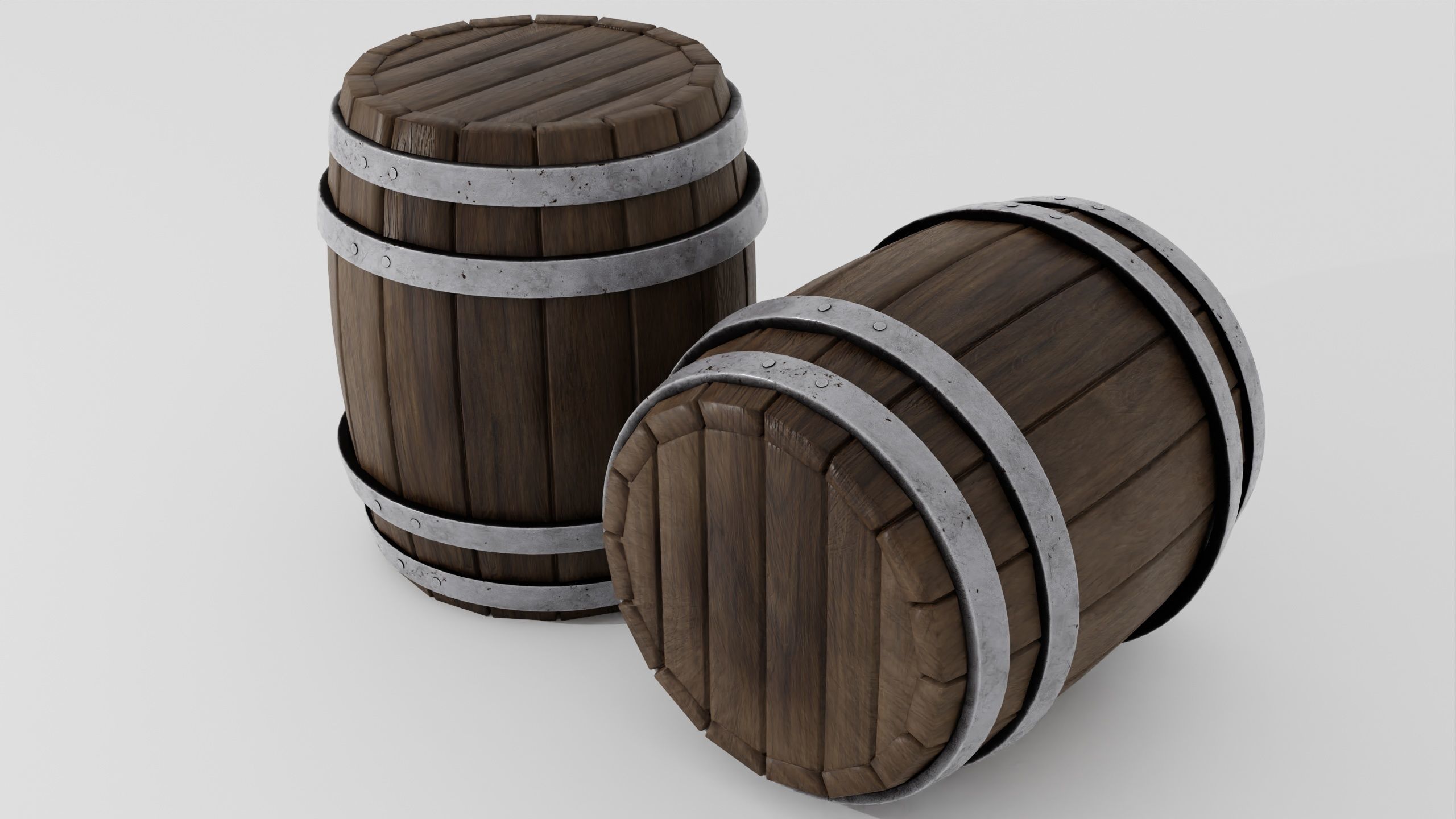 Wooden barrel 03 3D model_25