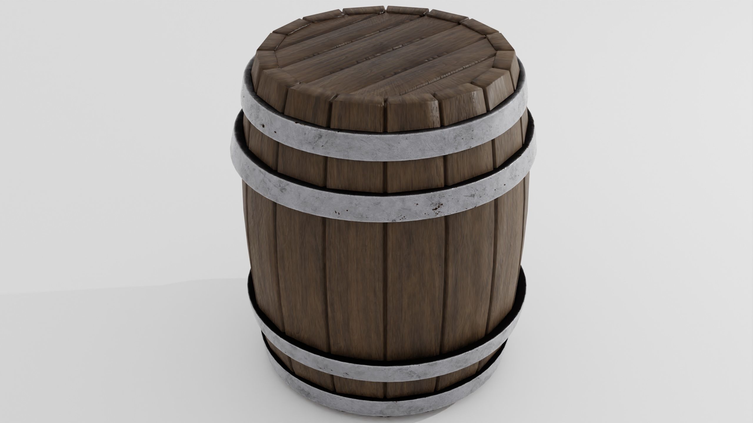 Wooden barrel 03 3D model_14