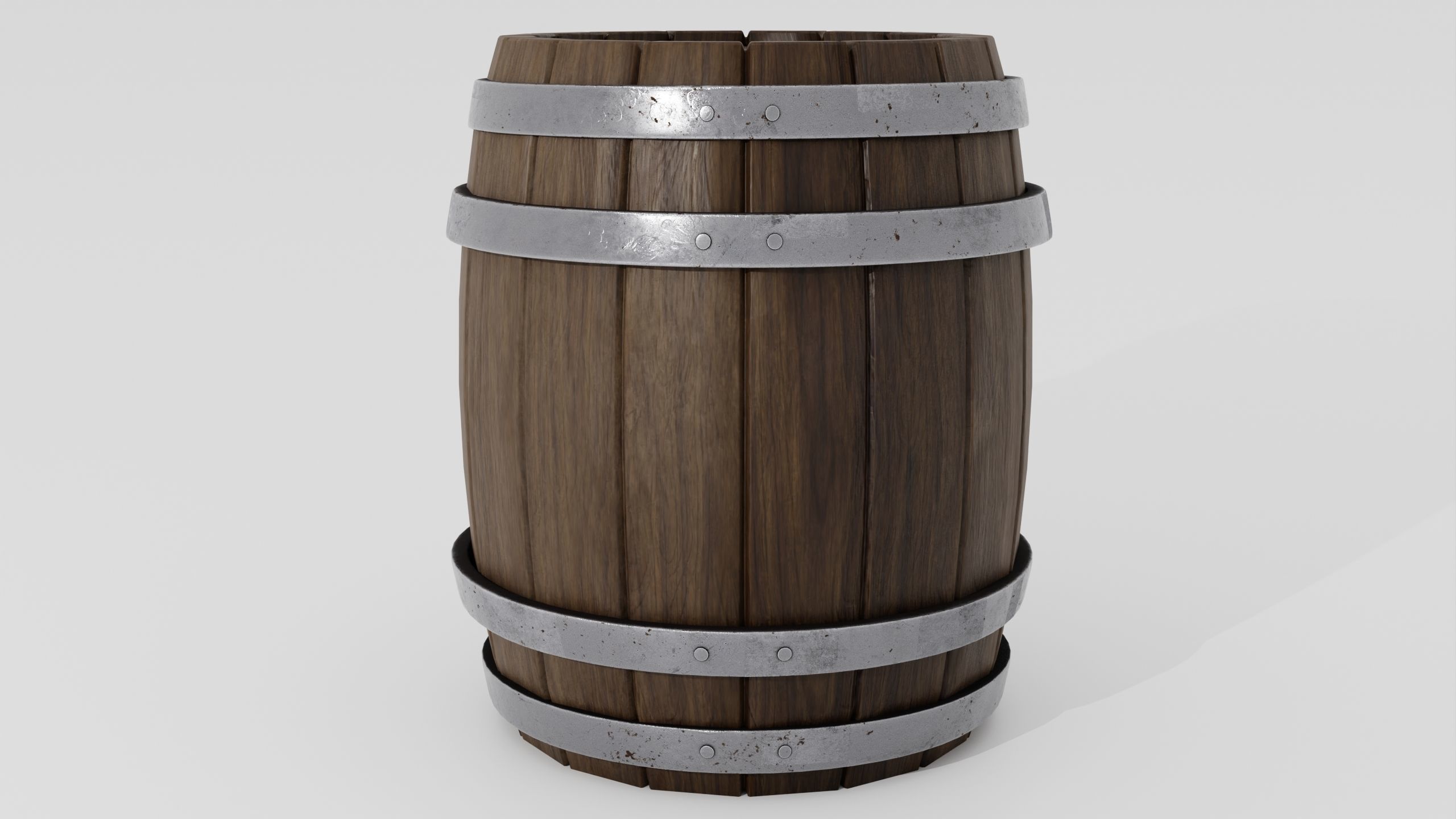 Wooden barrel 03 3D model_1
