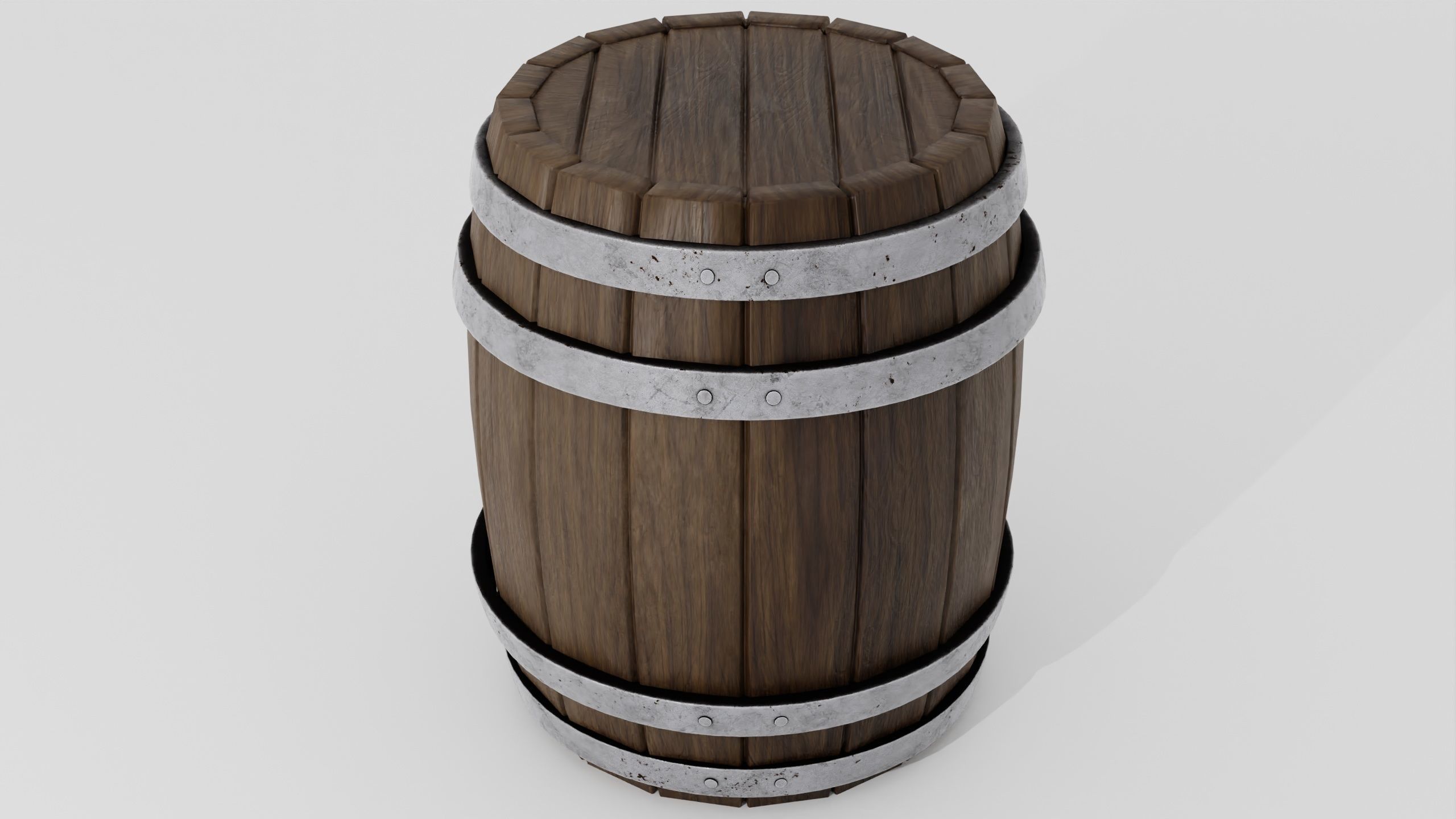 Wooden barrel 03 3D model_9