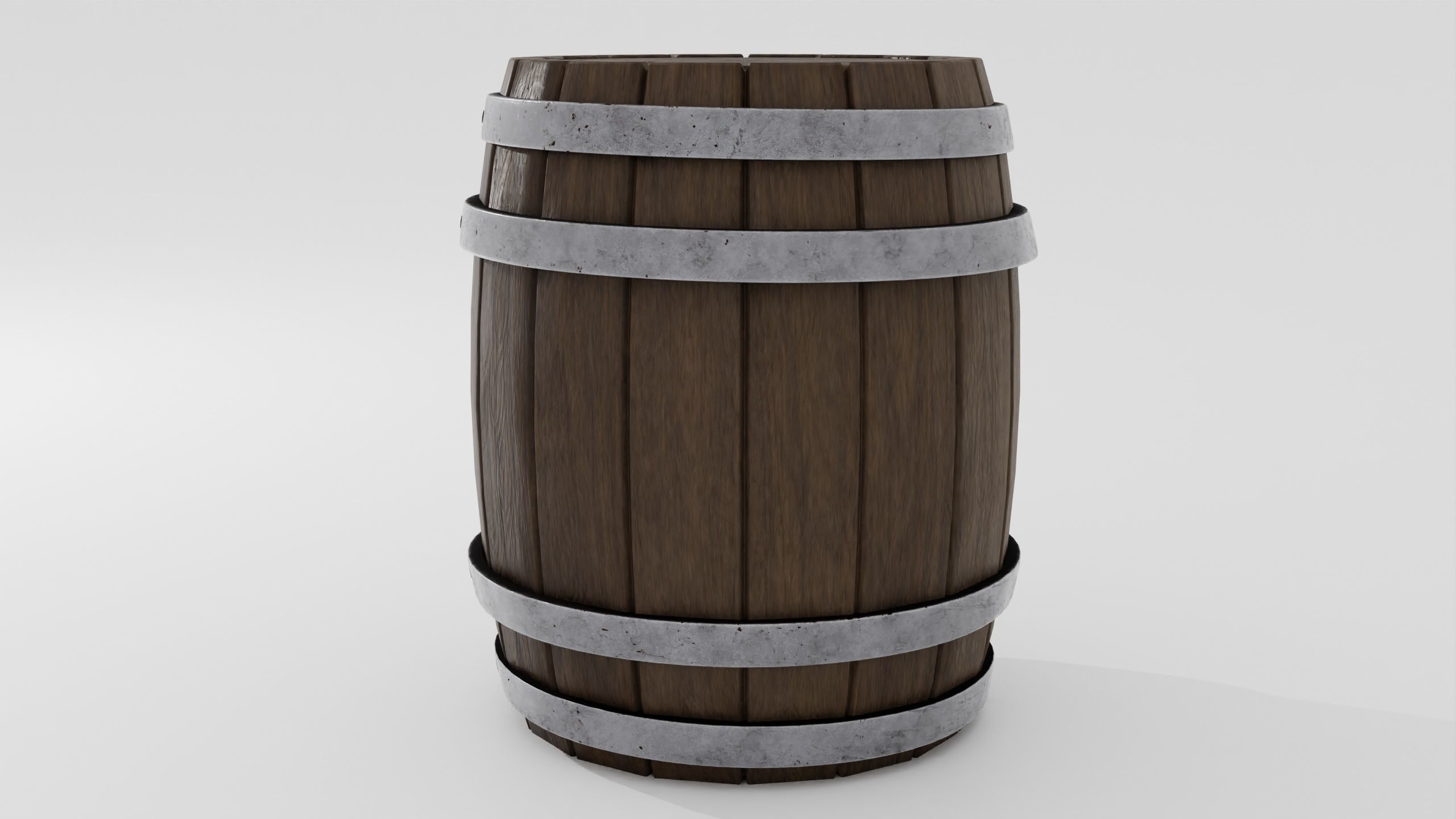 Wooden barrel 03 3D model_3