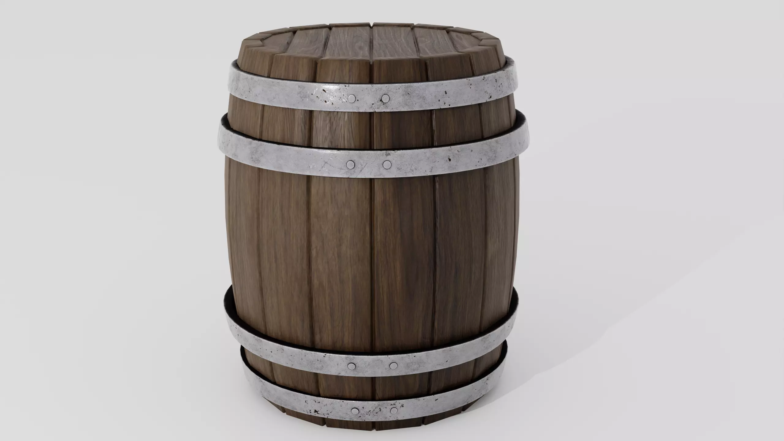 Wooden barrel 03 3D model_0