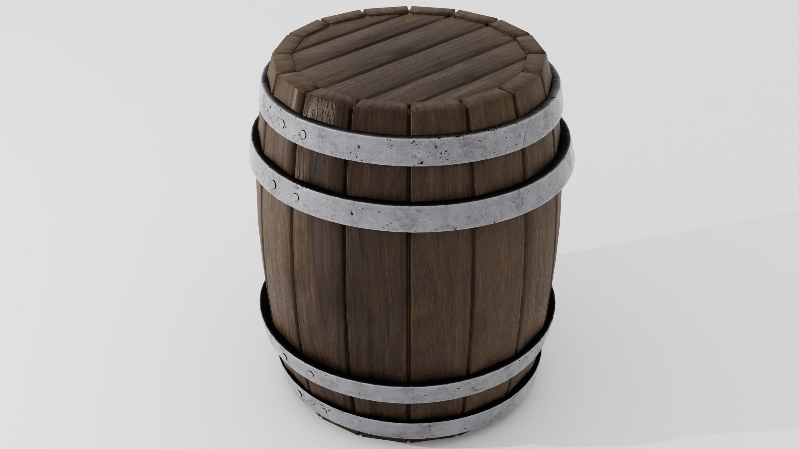 Wooden barrel 03 3D model_10