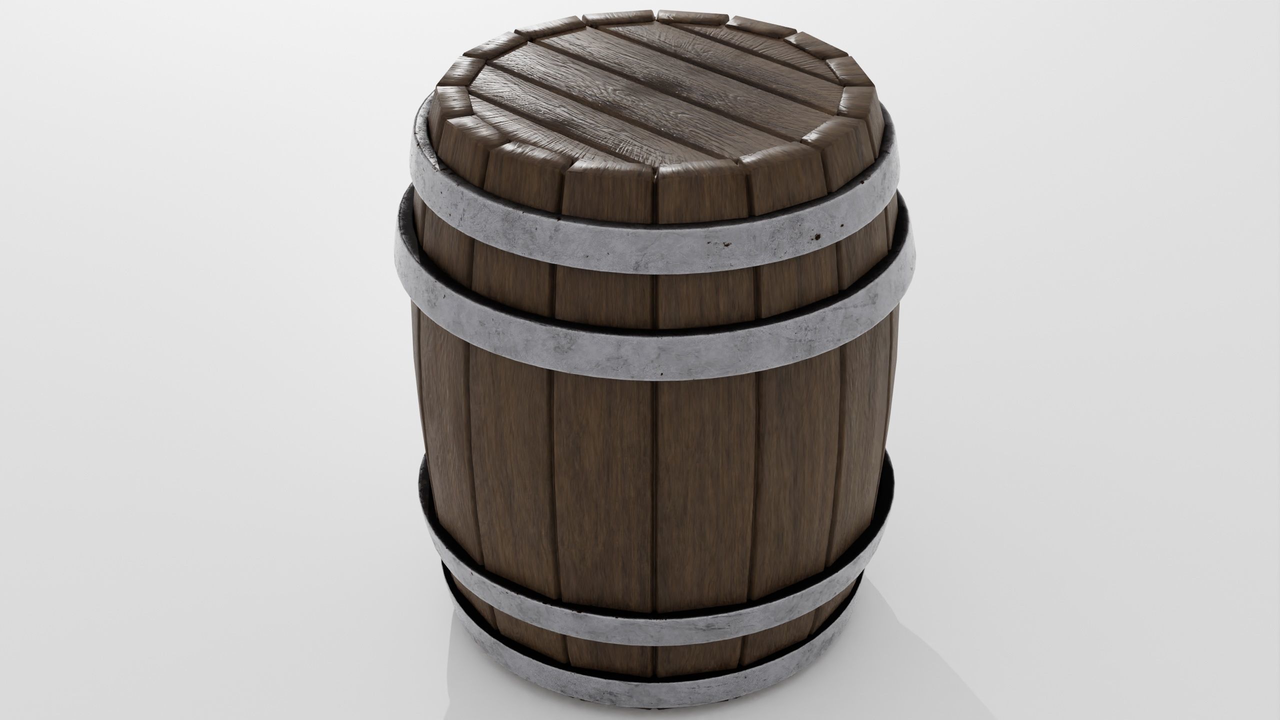 Wooden barrel 03 3D model_12