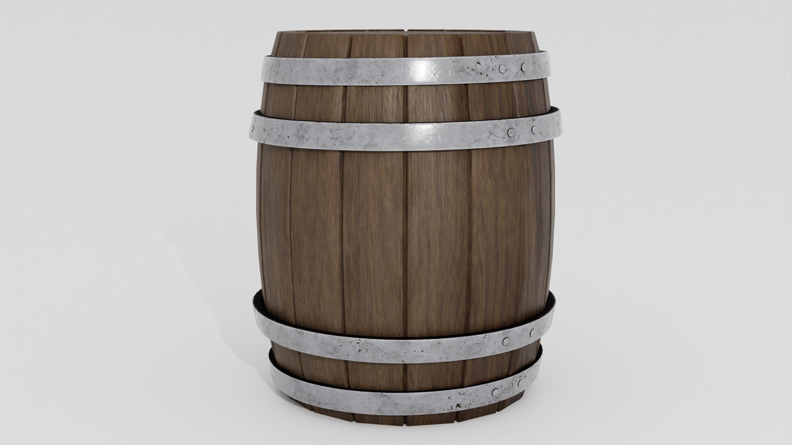 Wooden barrel 03 3D model_8