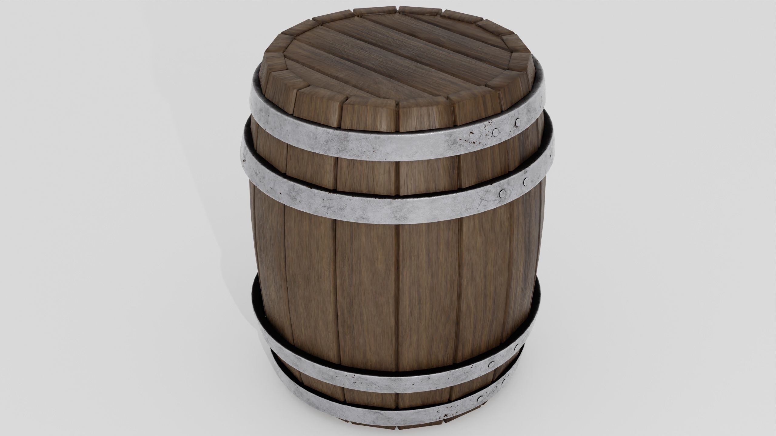 Wooden barrel 03 3D model_16