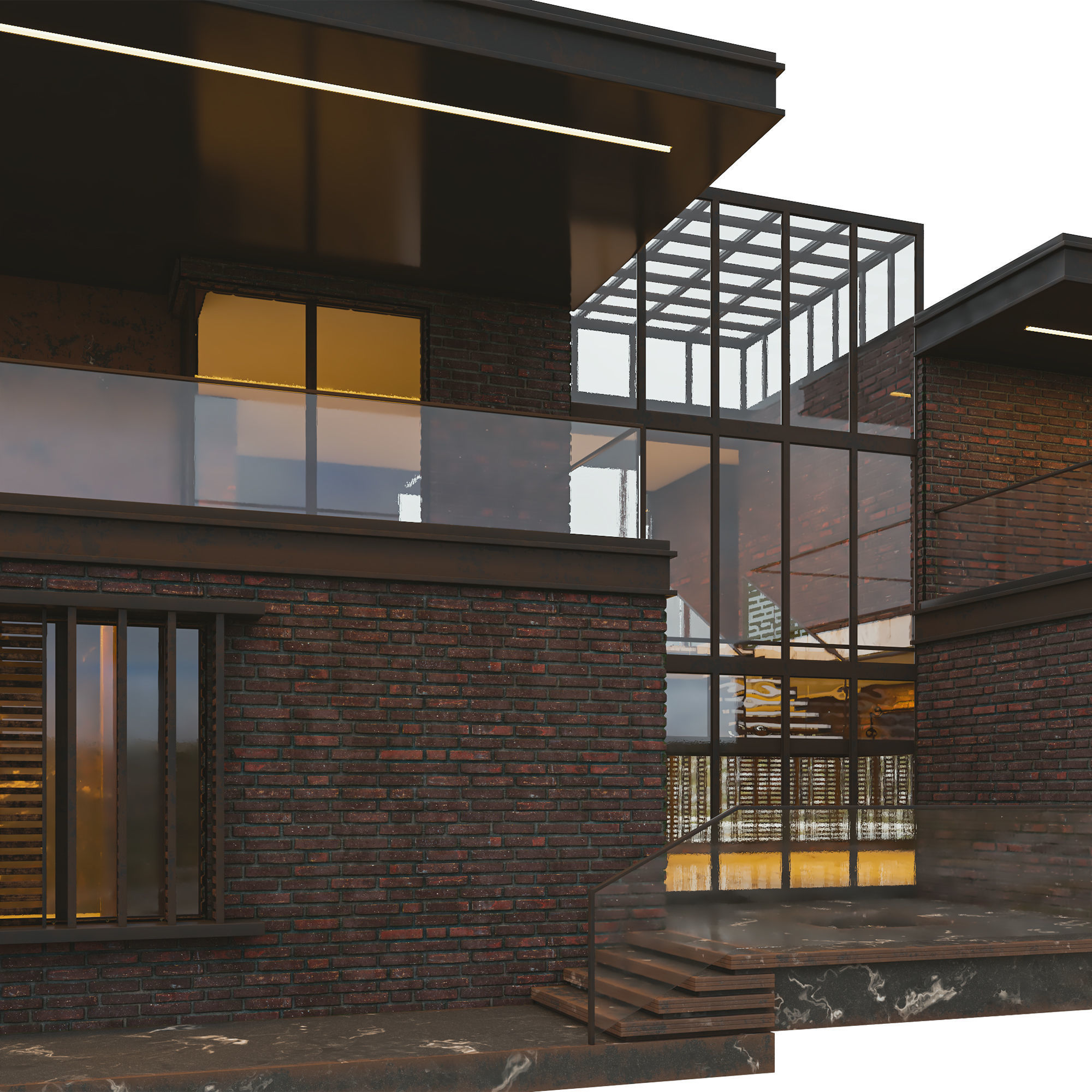 Modern Brick Villa VOL02 3D model_18