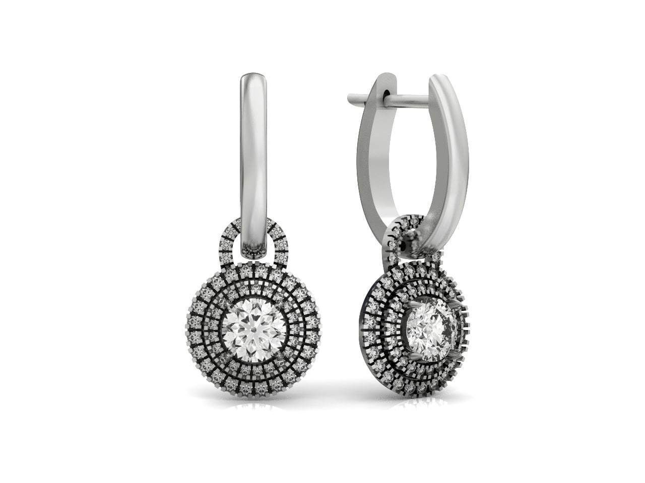 Classic earrings  Halo Round Brilliant Cut 488 3D print model_6