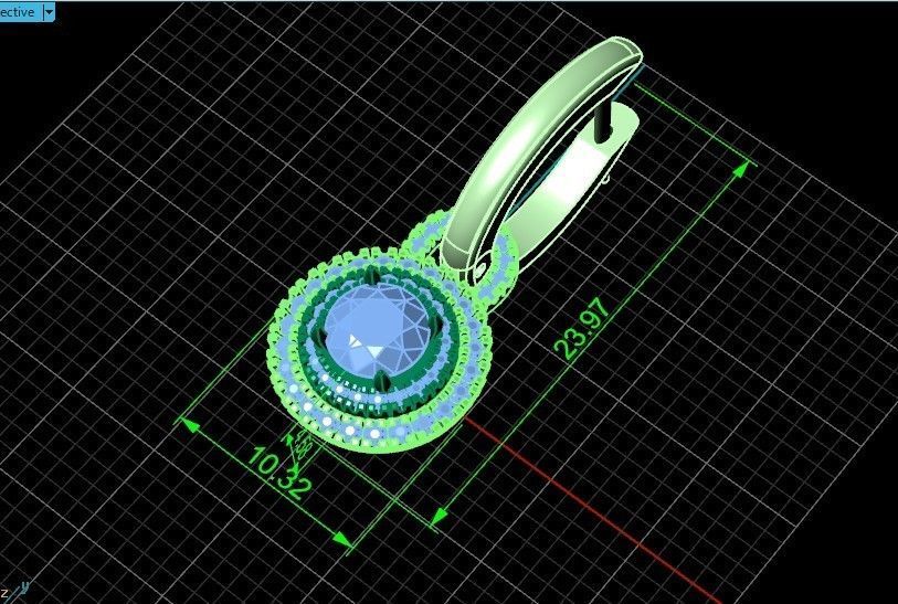Classic earrings  Halo Round Brilliant Cut 488 3D print model_29