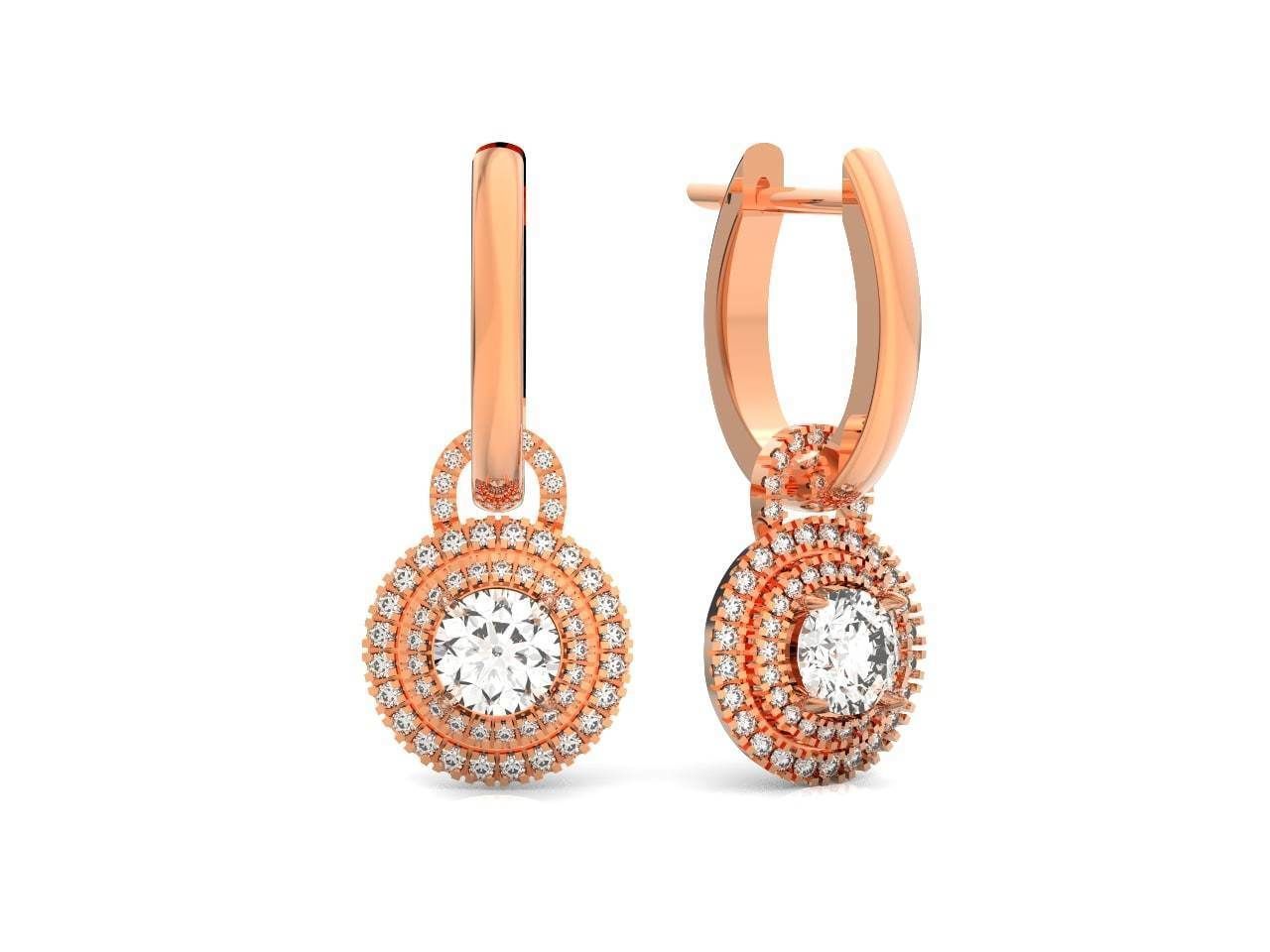 Classic earrings  Halo Round Brilliant Cut 488 3D print model_19