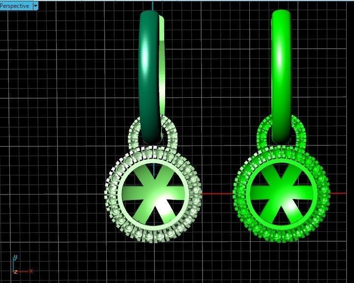 Classic earrings  Halo Round Brilliant Cut 488 3D print model_24