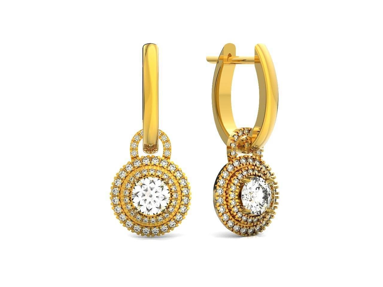 Classic earrings  Halo Round Brilliant Cut 488 3D print model_15