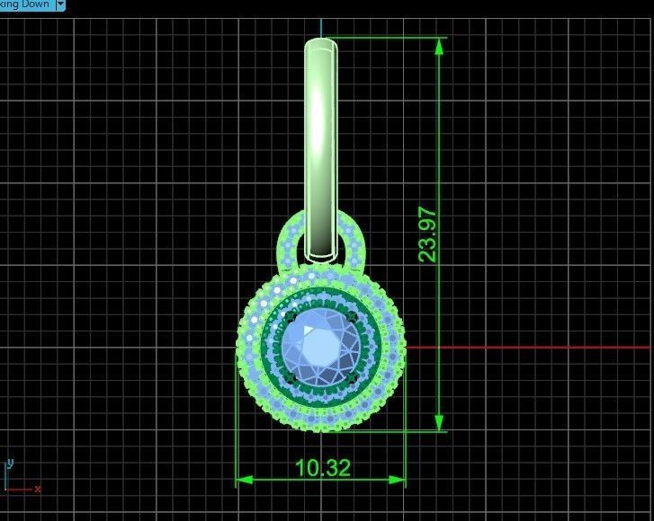 Classic earrings  Halo Round Brilliant Cut 488 3D print model_28