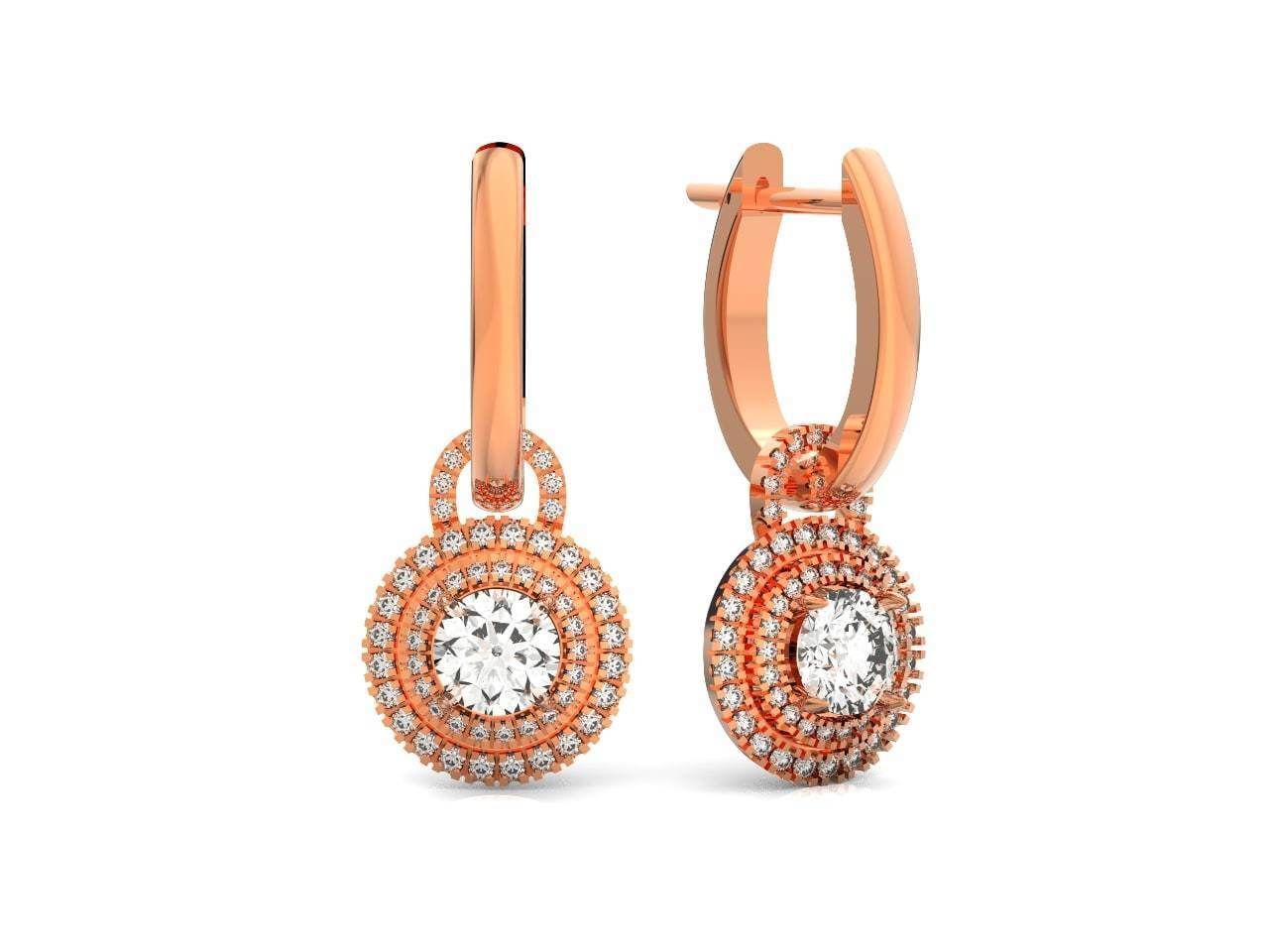 Classic earrings  Halo Round Brilliant Cut 488 3D print model_10