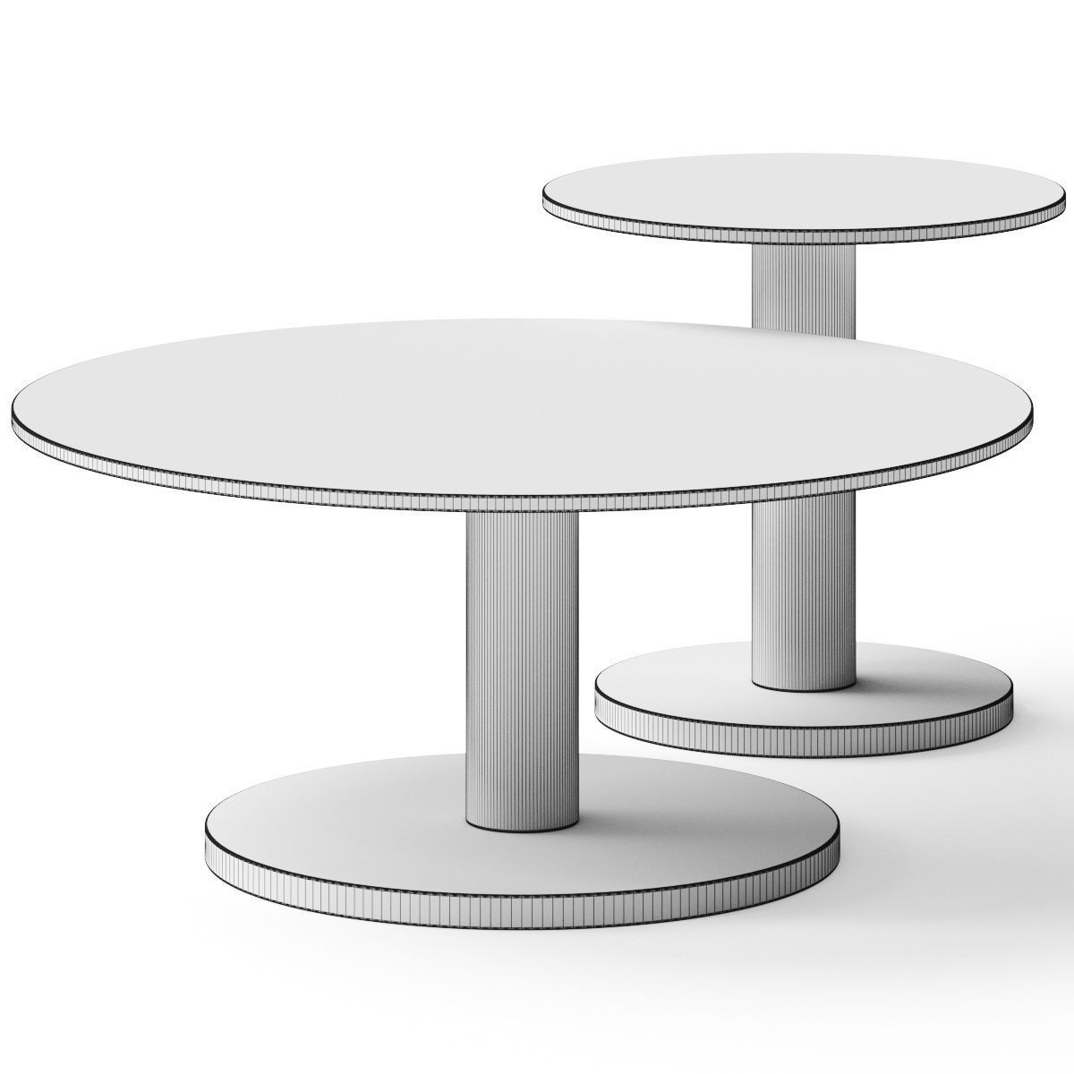 West Elm Marble and Rose Brass Round Coffee Table 3D model_1