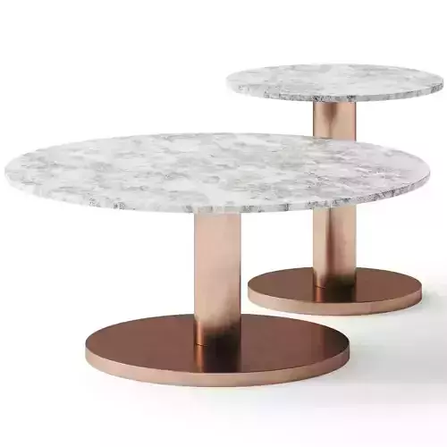 West Elm Marble and Rose Brass Round Coffee Table 3D model