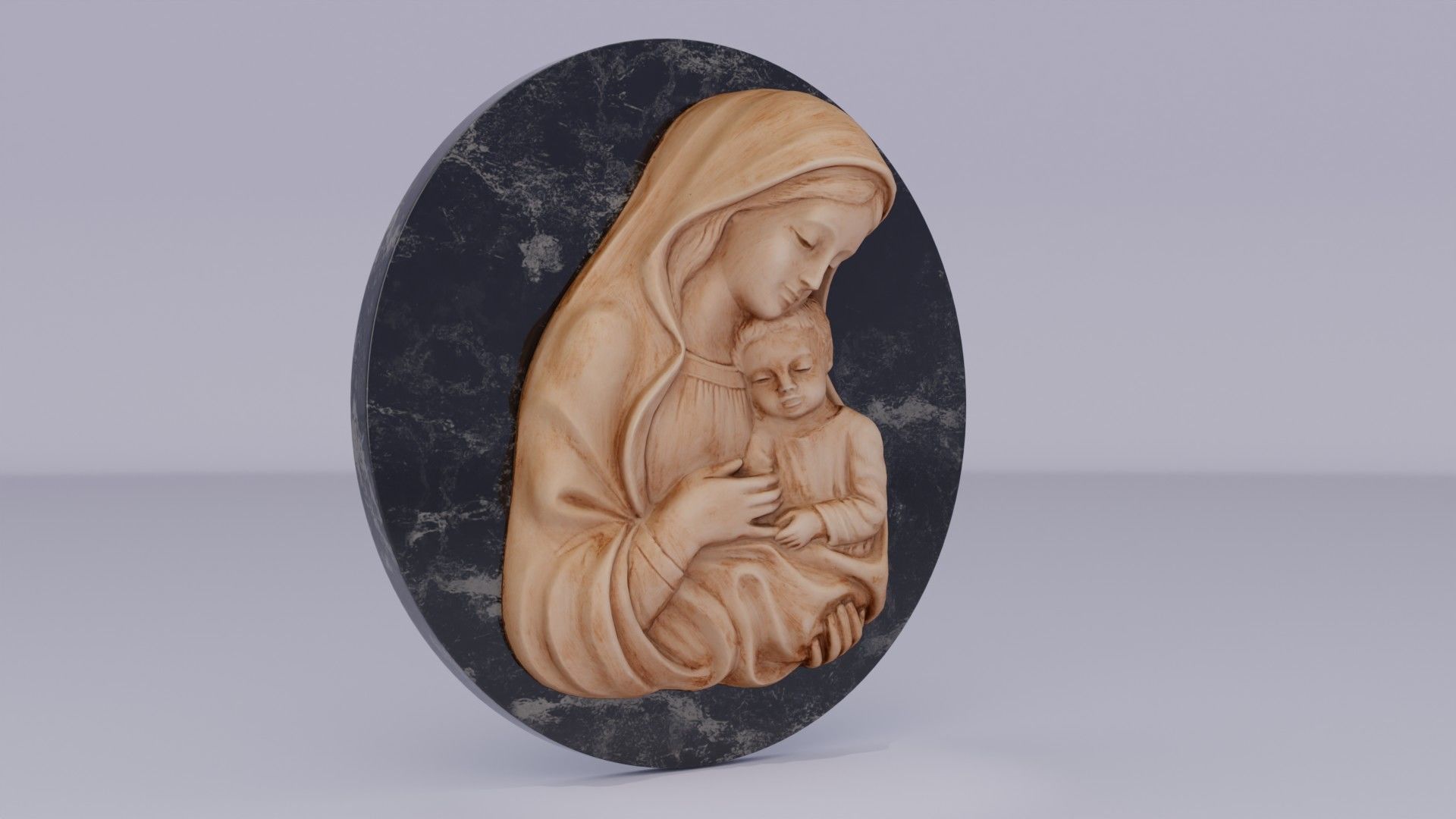Mary with baby Jesus 01 Low-poly 3D model_12